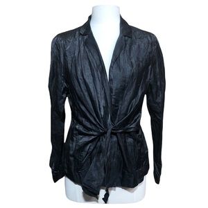 Eileen Fisher Black Lightweight Jacket Front Tie Sz M